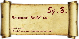 Szummer Beáta névjegykártya